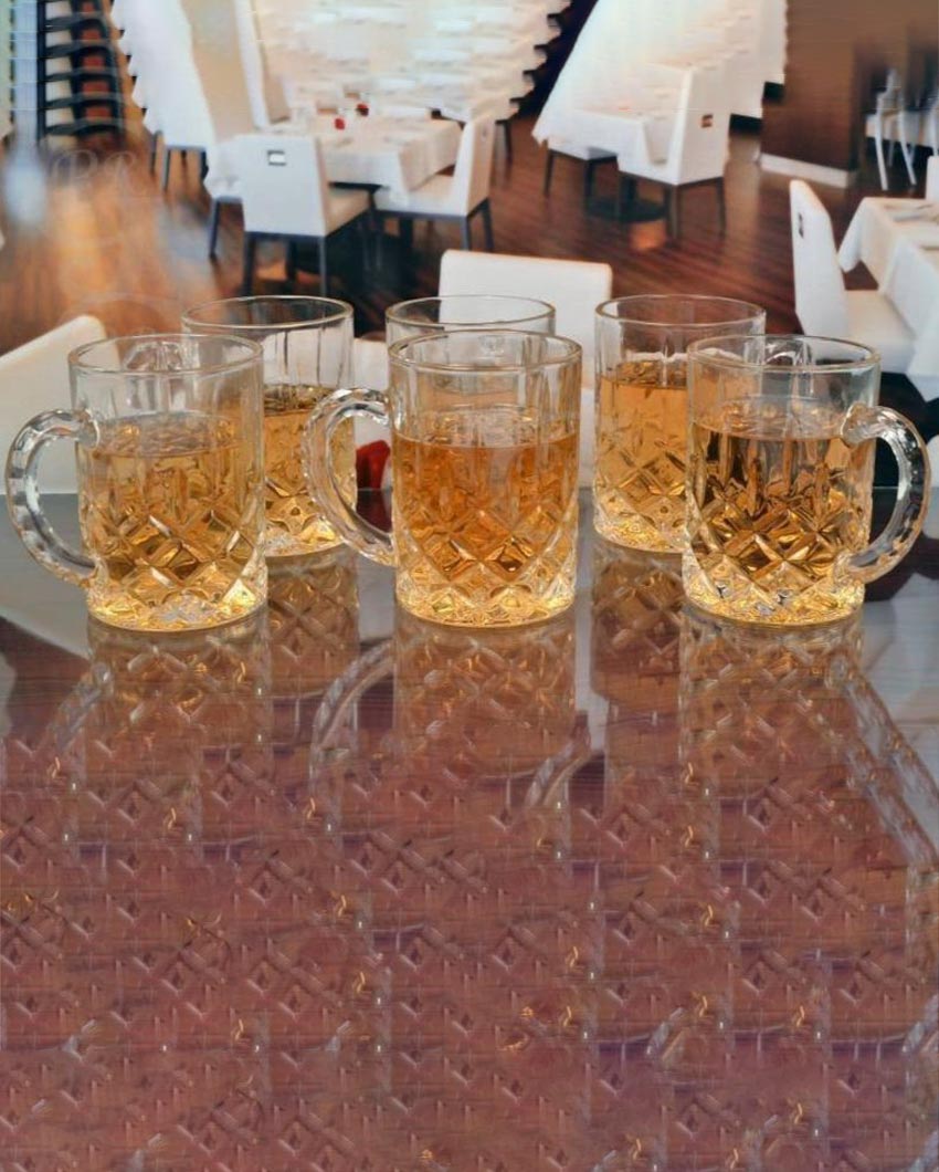 Elegant and Sturdy Clear Glass Beer Mugs | 450ml | 4 x 5 inches