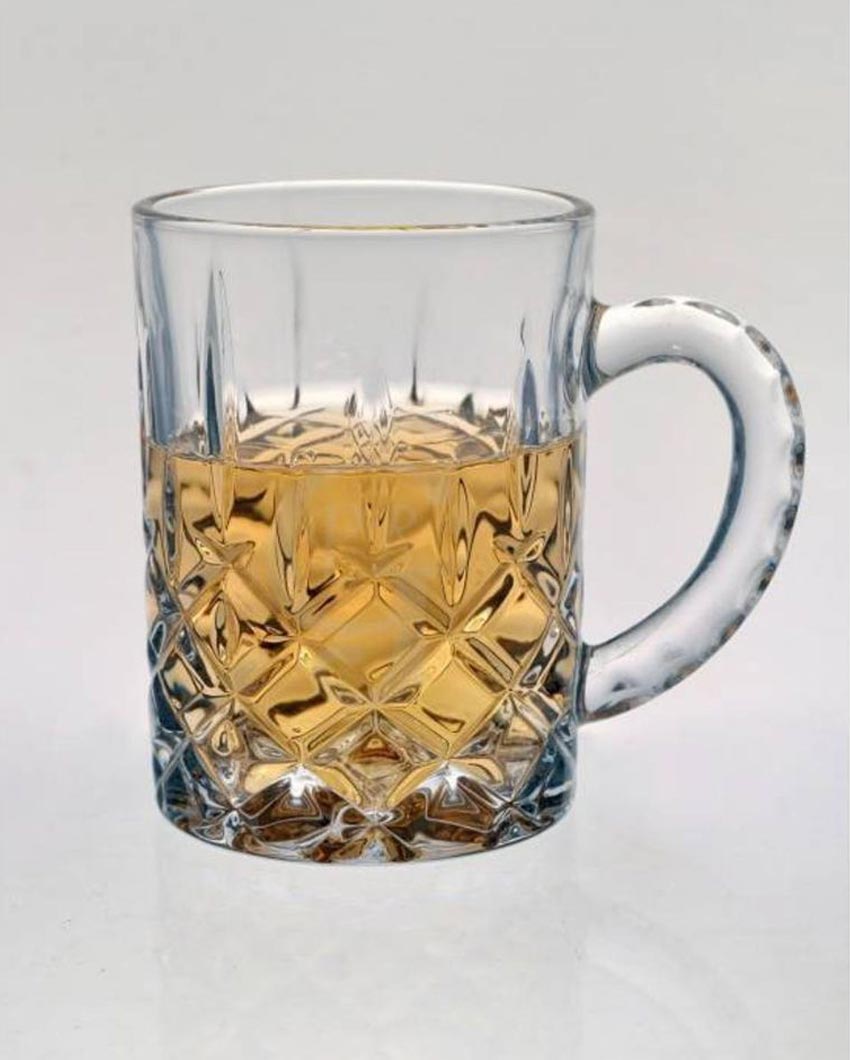 Elegant and Sturdy Clear Glass Beer Mugs | 450ml | 4 x 5 inches