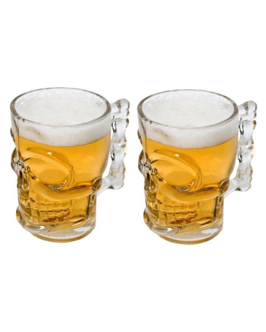 Everyday Essential Clear Glass Beer Mugs | 500ml | 4 x 5 inches