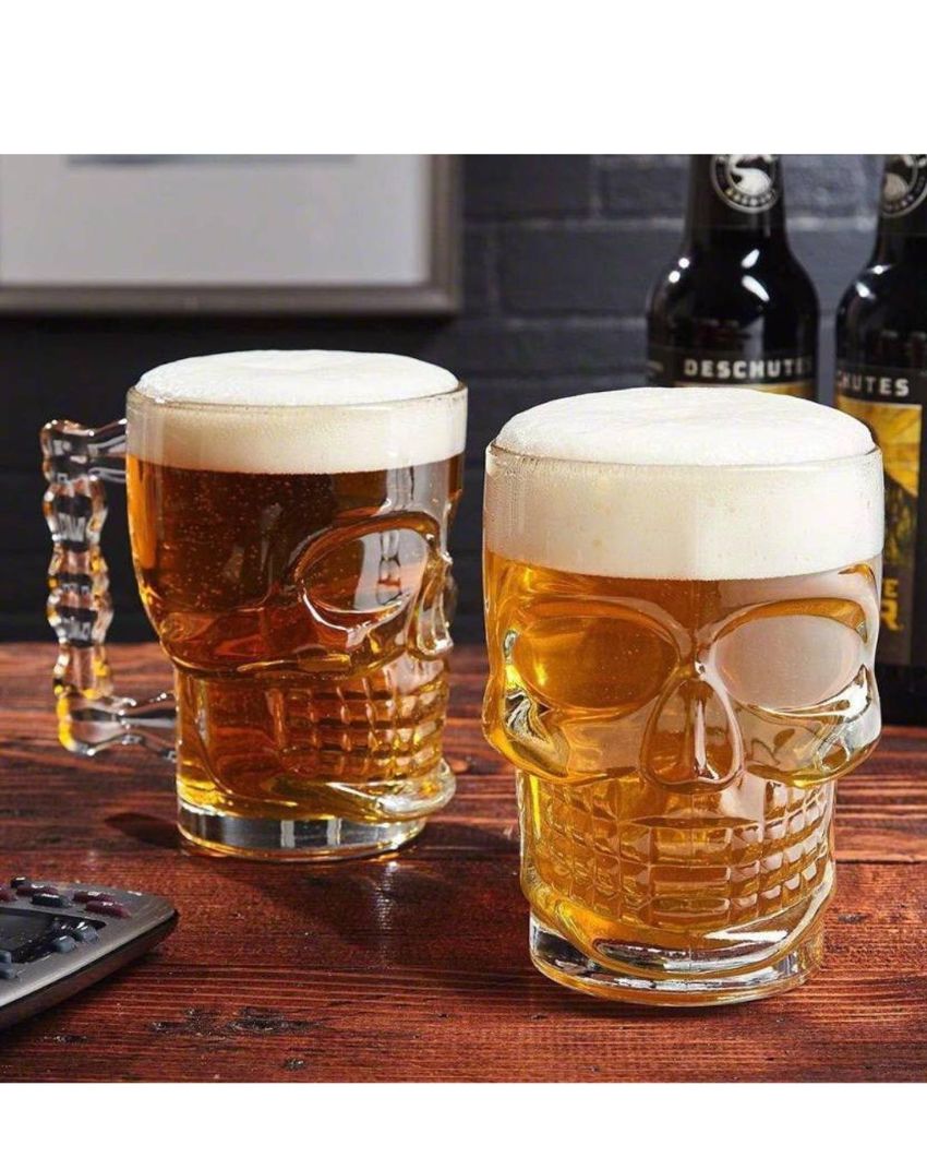 Everyday Essential Clear Glass Beer Mugs | 500ml | 4 x 5 inches