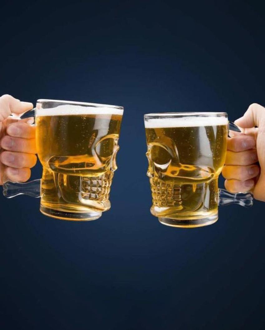 Everyday Essential Clear Glass Beer Mugs | 500ml | 4 x 5 inches