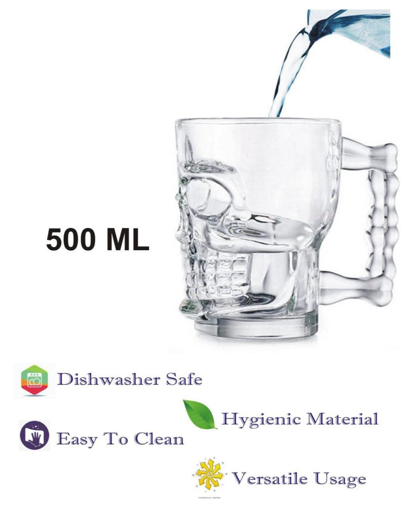 Everyday Essential Clear Glass Beer Mugs | 500ml | 4 x 5 inches