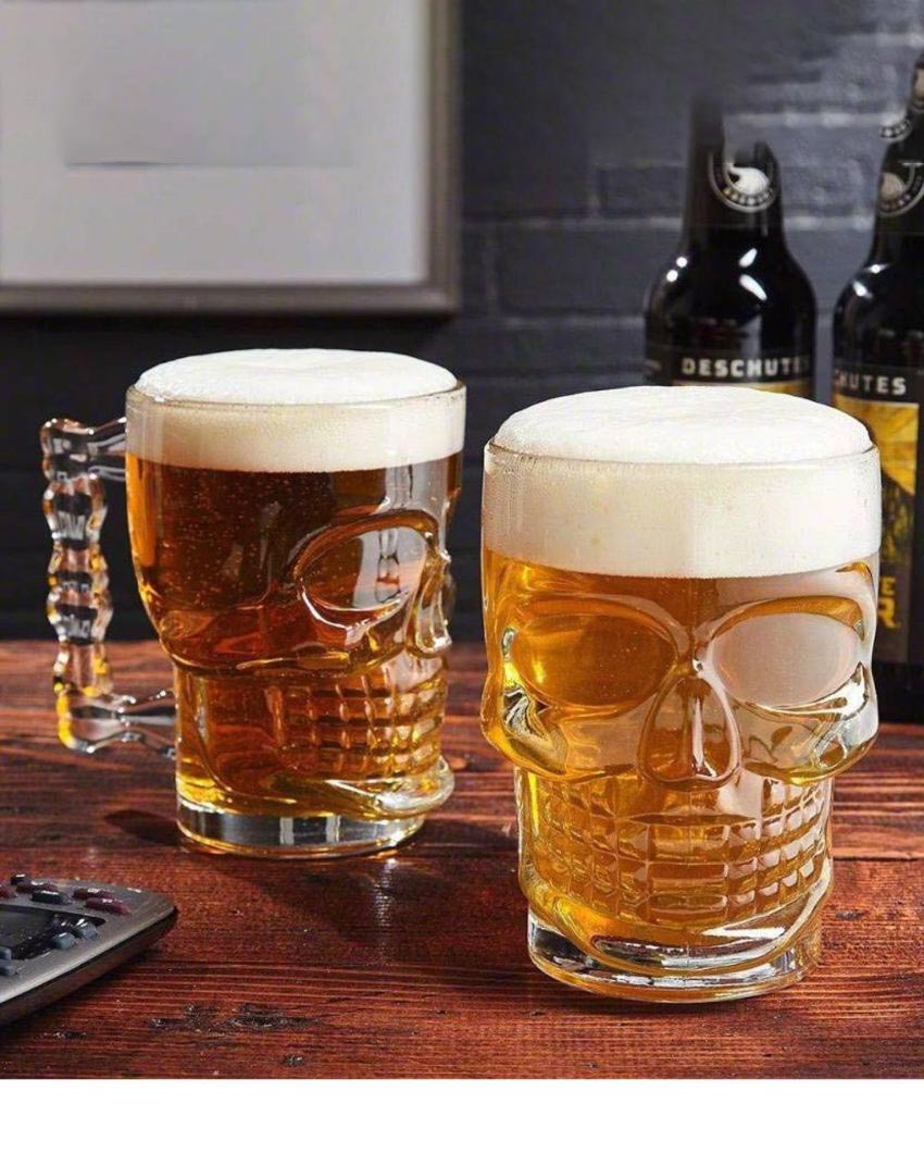 Everyday Essential Clear Glass Beer Mugs | 500ml | 4 x 5 inches