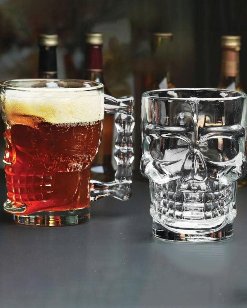 Everyday Essential Clear Glass Beer Mugs | 500ml | 4 x 5 inches