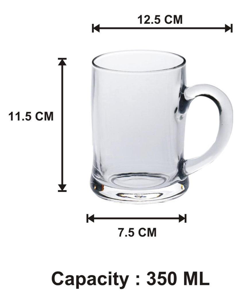 Classic Tavern Clear Glass Beer Mugs | 350ml | Set of 2