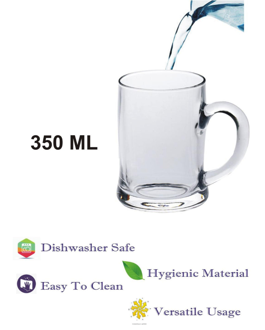 Classic Tavern Clear Glass Beer Mugs | 350ml | Set of 2
