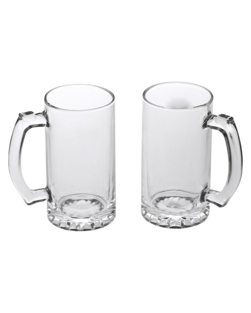 Everyday Essential Clear Glass Beer Mugs | 500ml | Set of 2