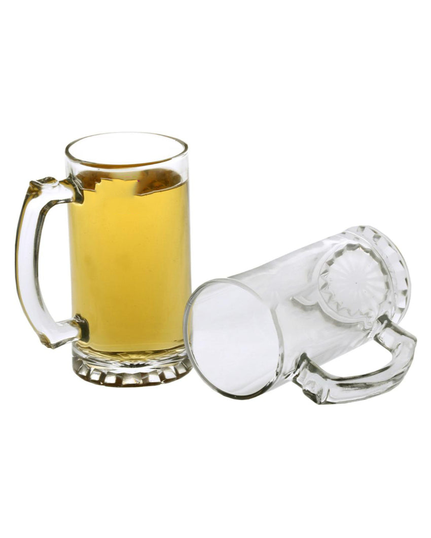 Everyday Essential Clear Glass Beer Mugs | 500ml | Set of 2