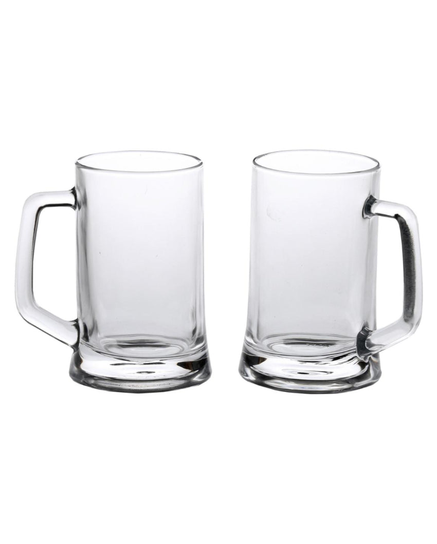 Crystal Clear Glass Beer Mugs | 400ml | Set of 2