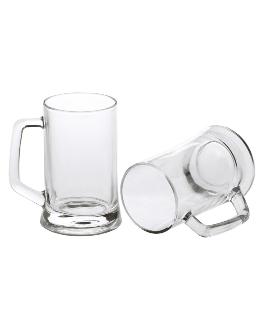 Crystal Clear Glass Beer Mugs | 400ml | Set of 2