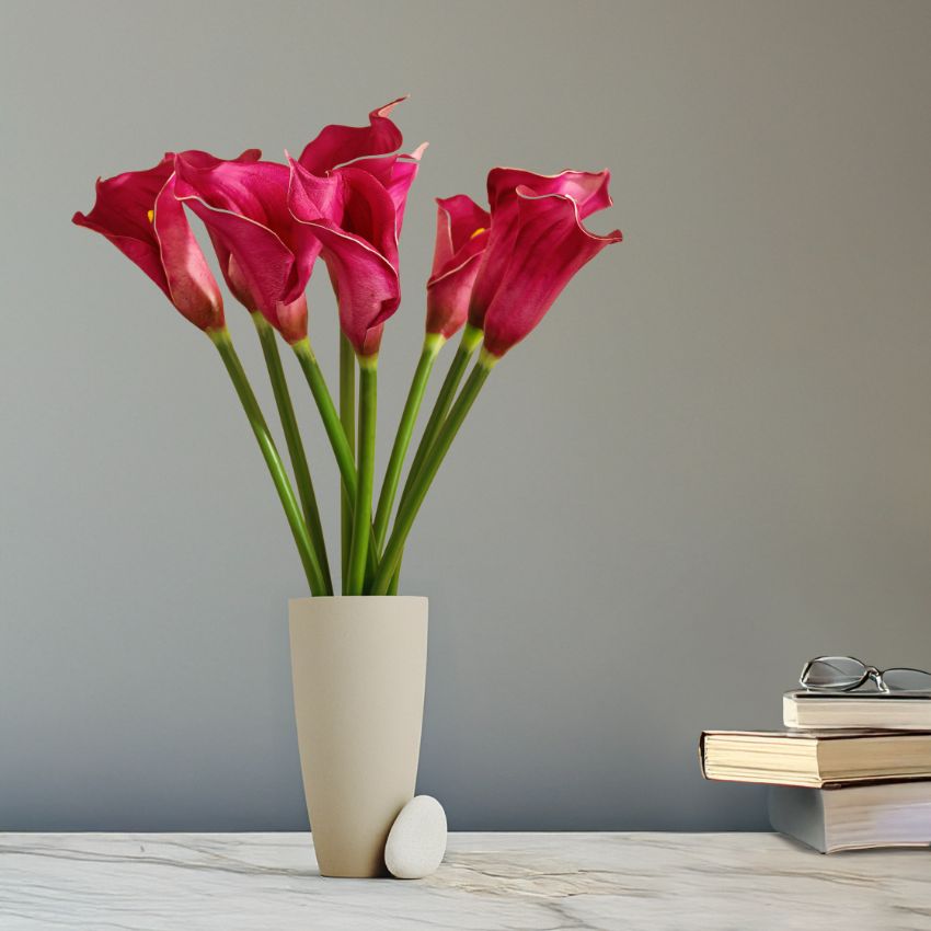 Elegant Calla Lily Flower Sticks Without Vase | Set of 5 | 2.2 Feet