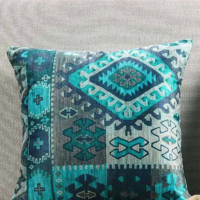 Catalina Aztec Design Cushion Covers | Set Of 2 | Multiple colors Teal
