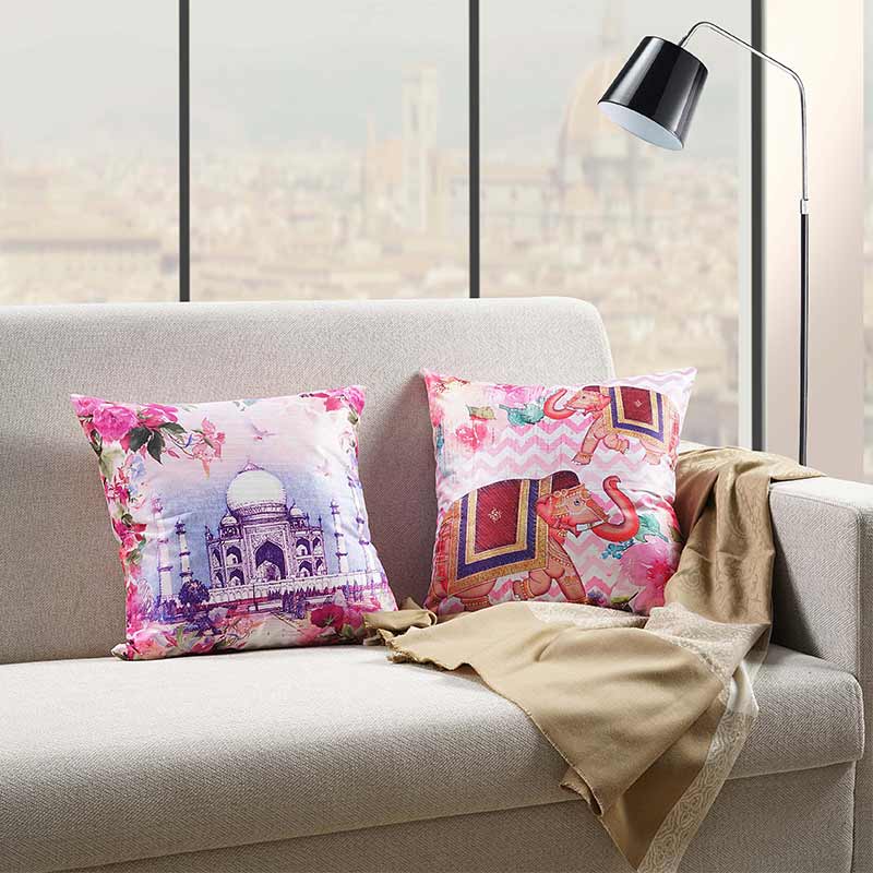 Iago Ethnic Design Silk Dupion Cushion Covers | Set Of 2 Default Title
