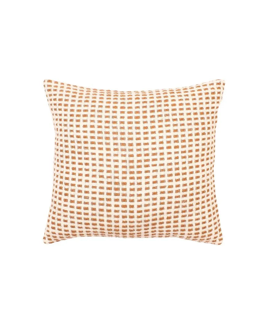 Brown Girnar Cotton Cushion Covers | Set Of 2 | 18 x 18 inches