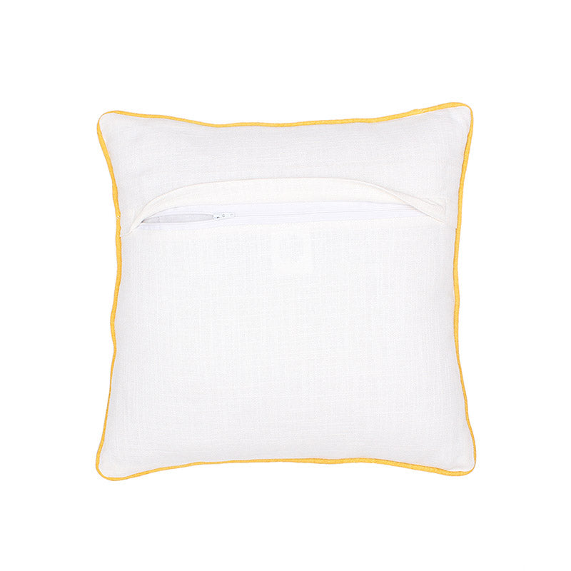 Yellow Muena Cotton Cushion Covers | Set Of 2 | 16 x 16 inches