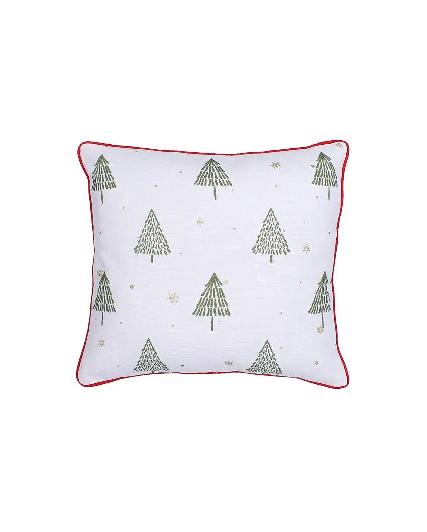 Sparkling Tree Cotton Cushion Covers | Set of 2 | 16 x 16 inches