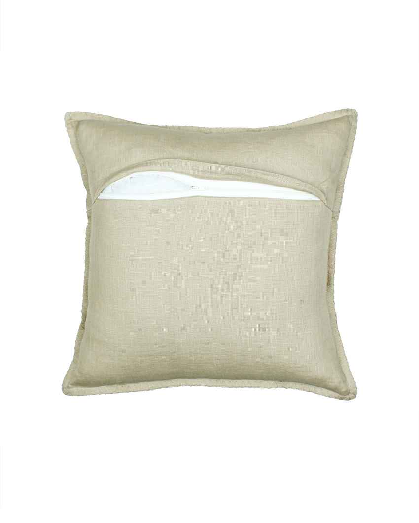 Tamarind Beige Modern Cushion Covers | Set of 2 | 16 x 16 inches