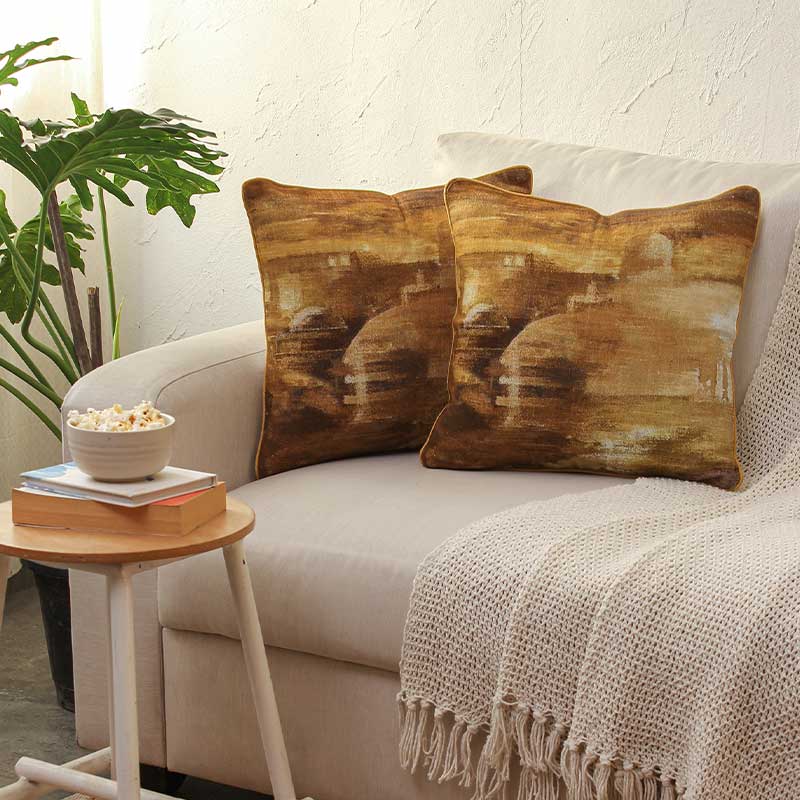 Vidhisha Cotton Cushion Covers | Set Of 2 | 16 x 16 Inches