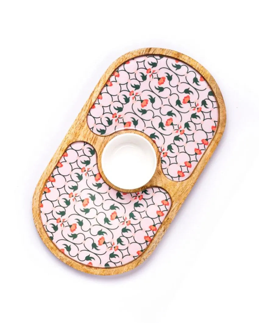 Oval Chip And Dip Wood Platter