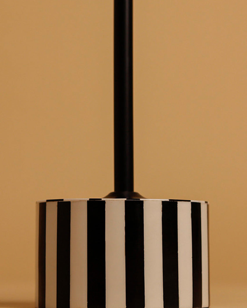 Modern Geo Black Flora Drink Side Table | 10 x 24 inches