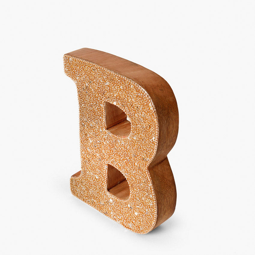 Artful Beaded Wooden Letter B Ornament | 6 x 2 x 8 inches