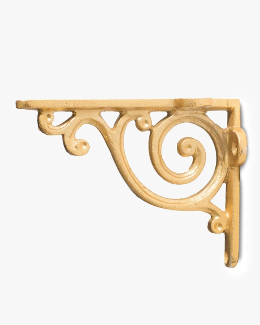 Golden Victorian Swirl Wall Brackets | Set Of 2 | 4 x 2 x 3 inches