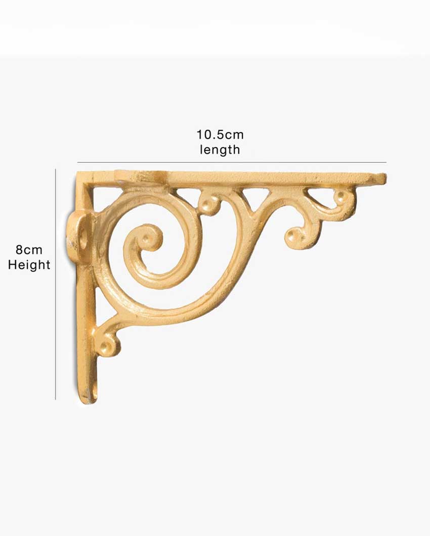 Golden Victorian Swirl Wall Brackets | Set Of 2 | 4 x 2 x 3 inches