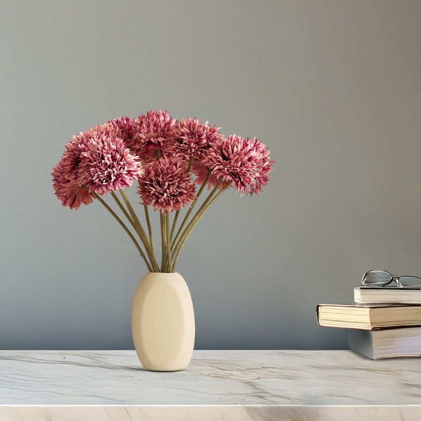 Soft Chrysanthemum Bloom Sticks Without Vase | Set of 6 | 1.5 Feet