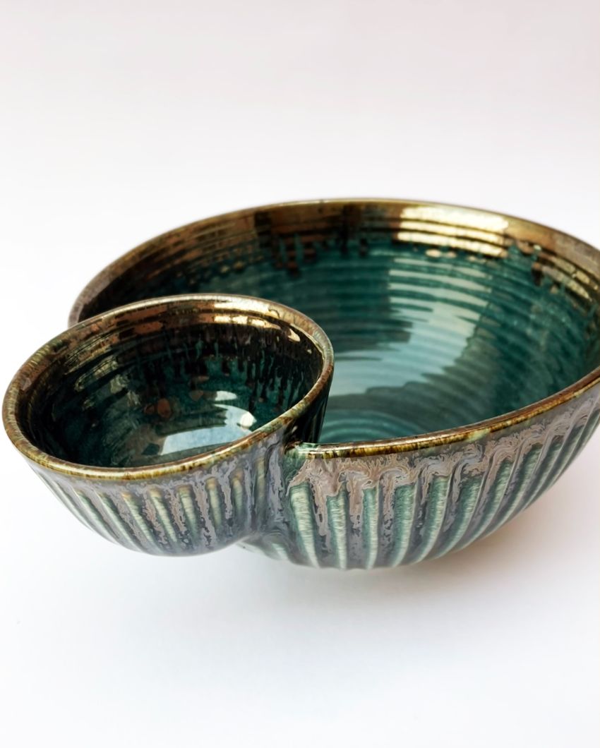 Teal Big Dip Ceramic Serving Bowl