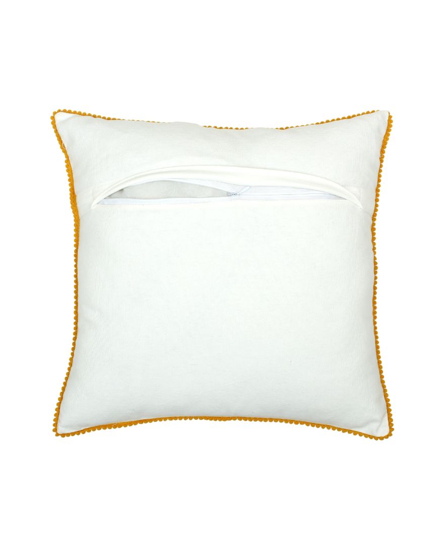Champka Yellow Cotton Cushion Covers | 16 x 16 inches