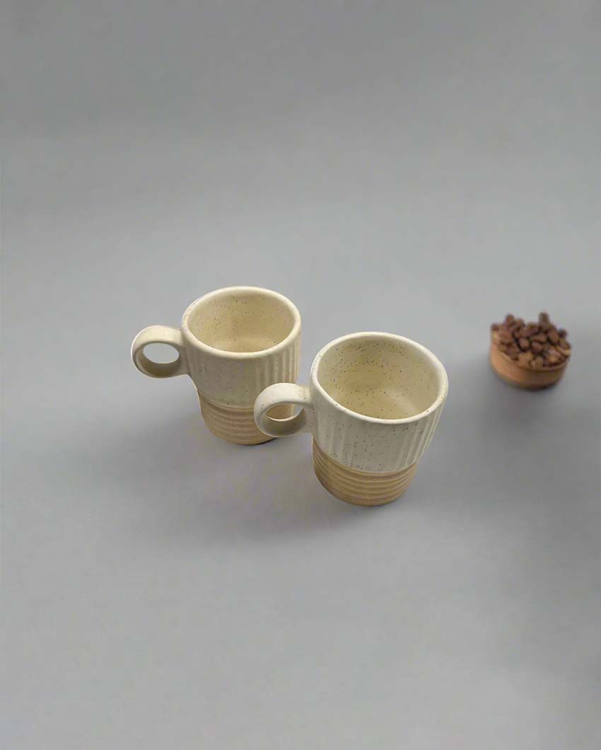 Arya Ceramic Coffee Mugs | Set Of 2 | 5 x 4 inches | 280ml