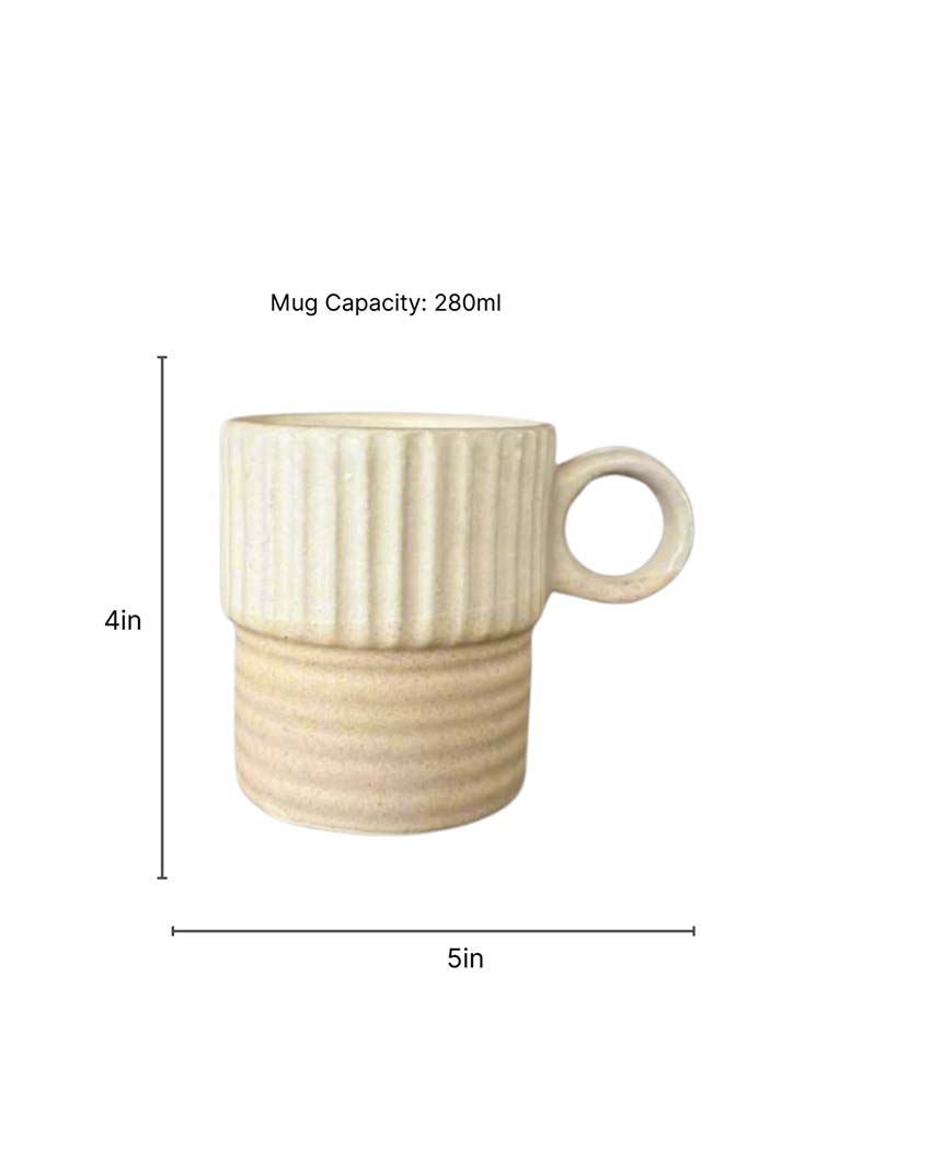 Arya Ceramic Coffee Mugs | Set Of 2 | 5 x 4 inches | 280ml