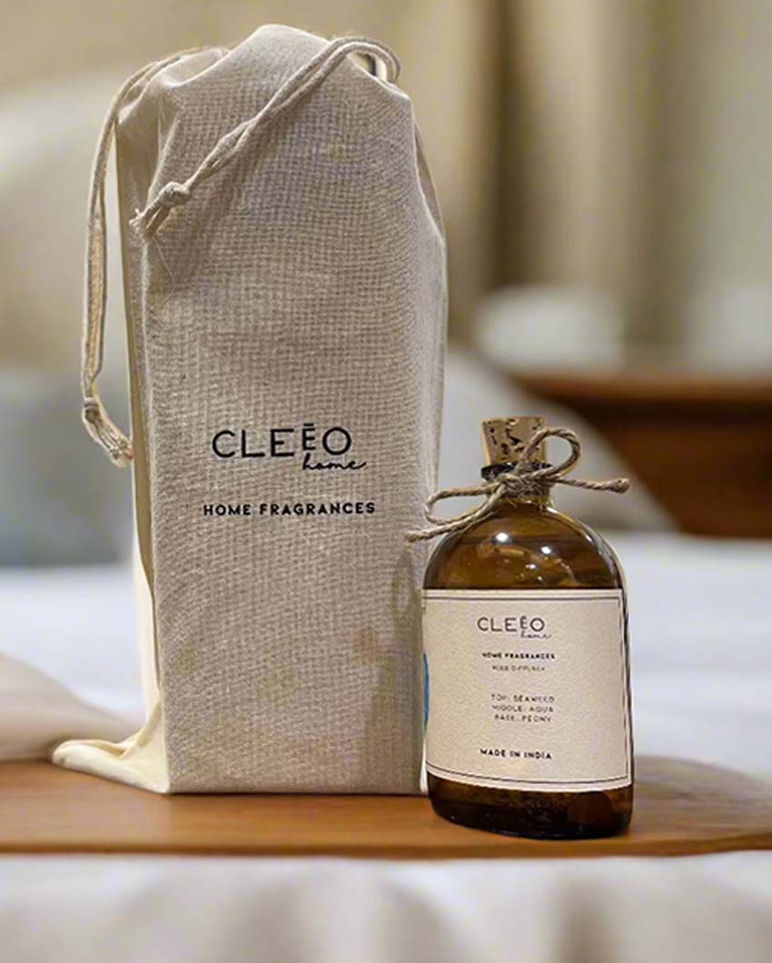 Peony Aqua and Seaweed Notes Reed Diffuser | 3 x 8 inches | 120ml