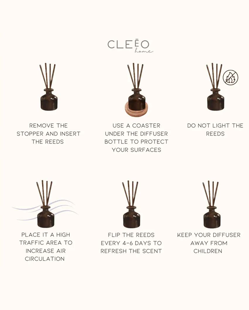 Peony Aqua and Seaweed Notes Reed Diffuser | 3 x 8 inches | 120ml