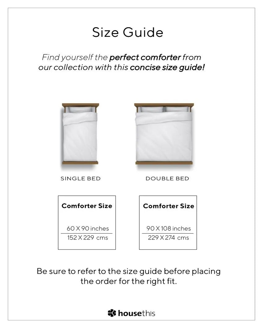 Beige Genda Phool Cotton Comforter | Single Size | 60 x 90 inches