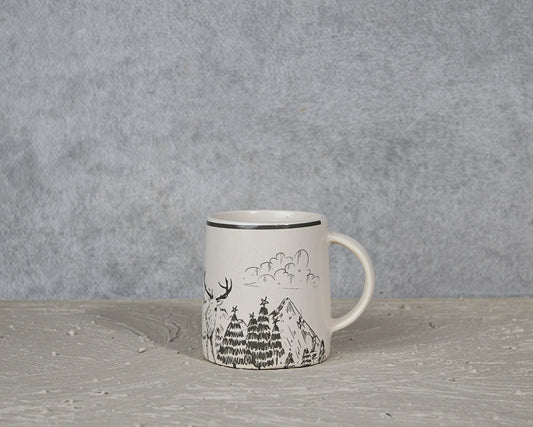 Winter Reindeer Ceramic Coffee Mug