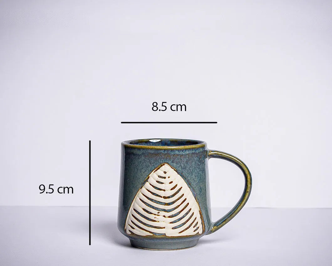 Earthy Leaf Ceramic Coffee Mug | 260 ml