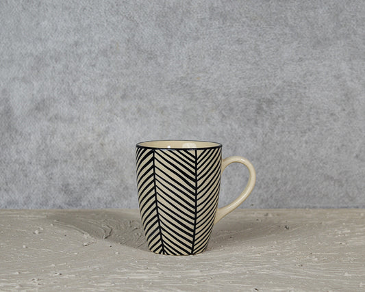 Black Stripes Ceramic Coffee Mug