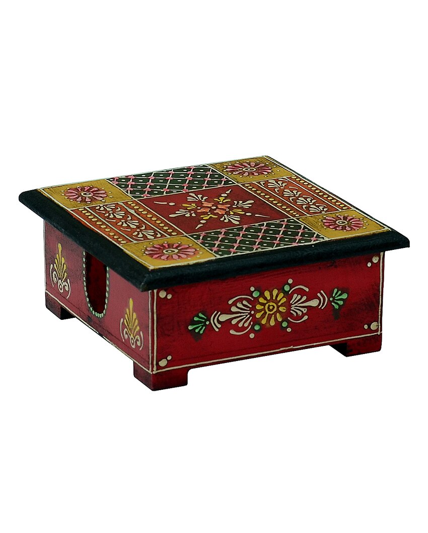 Classic Design 6 Tea Coasters with Case | 5 x 5 x 2 inches