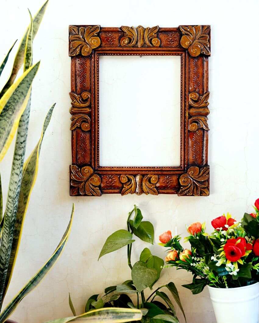 Mdf Hand Carving Copper Color Wall Hanging Showpiece Frame | 16 x 2 x 19 inches
