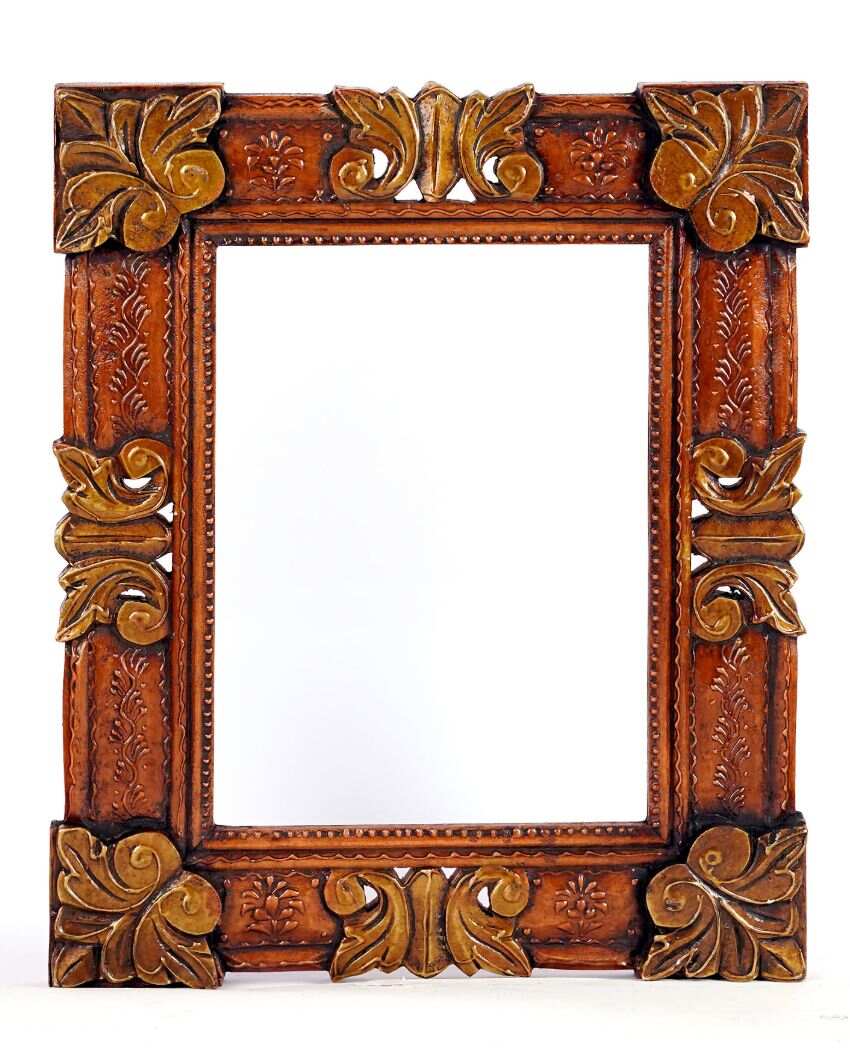 Mdf Hand Carving Copper Color Wall Hanging Showpiece Frame | 16 x 2 x 19 inches