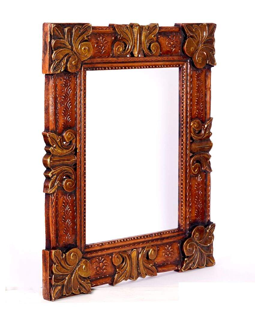 Mdf Hand Carving Copper Color Wall Hanging Showpiece Frame | 16 x 2 x 19 inches