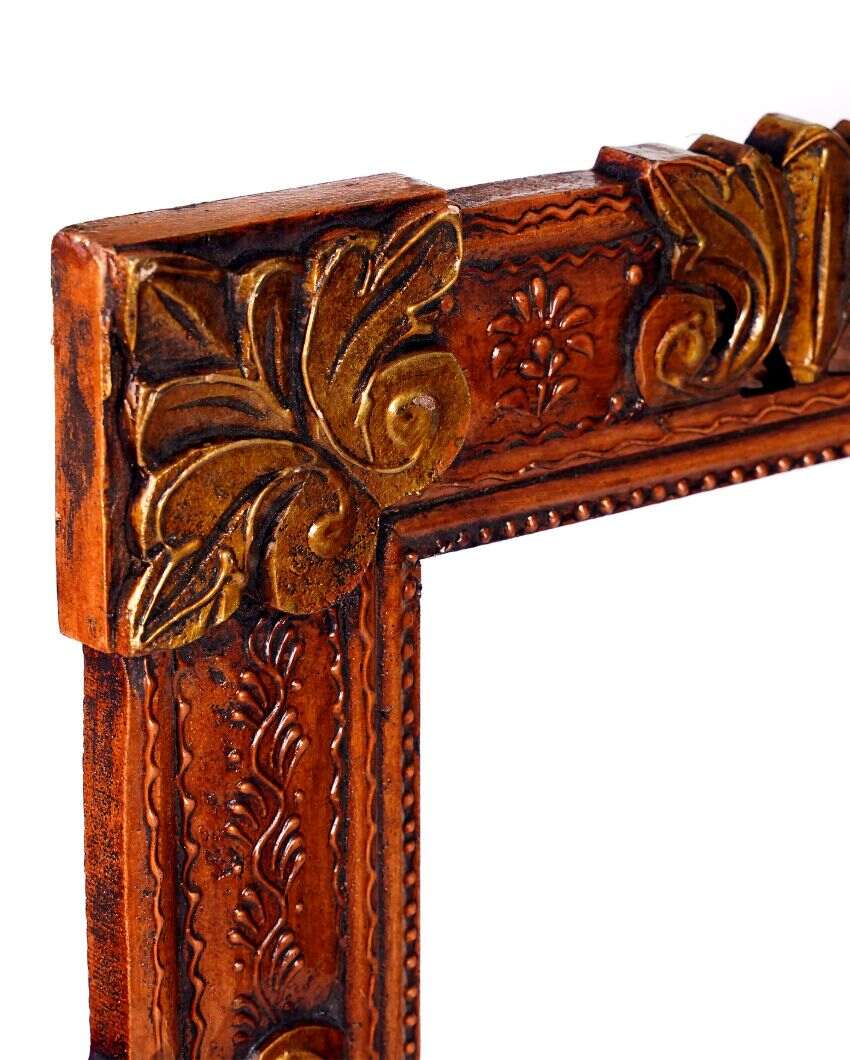 Mdf Hand Carving Copper Color Wall Hanging Showpiece Frame | 16 x 2 x 19 inches