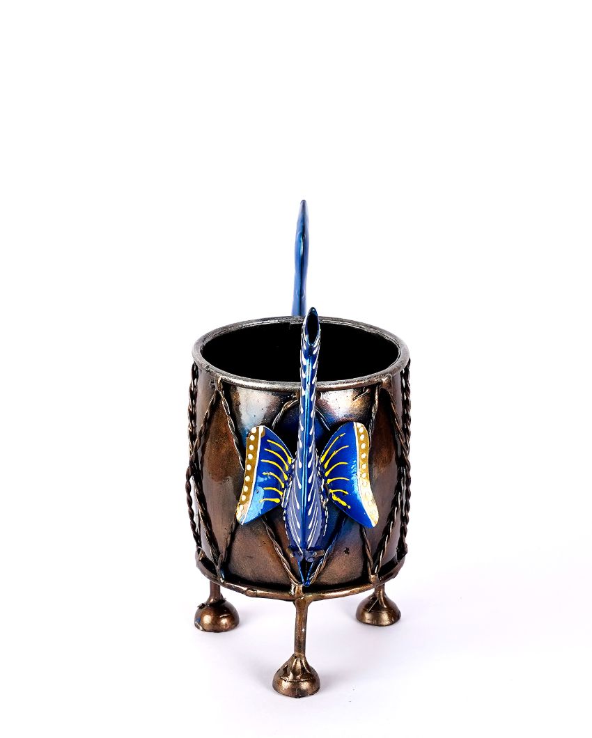 Elephant Metal Blue Color with Pen Stand | 9 x 3 x 7 inches
