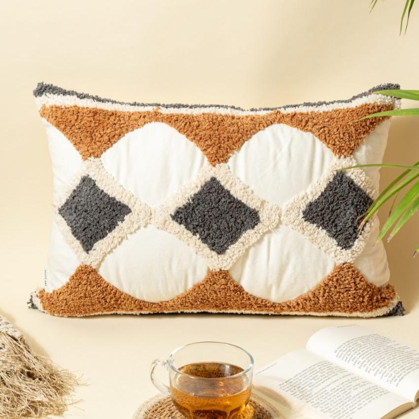 Diamond Boho Cotton Cushion Cover | 18 x 24 inches