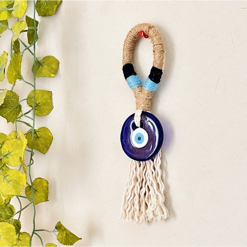 Attractive Jute Evil Eye Door Hanging Decor - Dusaan