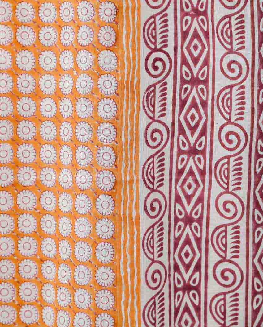 Harvest Sun Hand Block Printed Window Curtain | 5 X 4 Ft