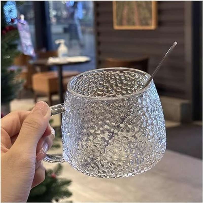 Nordic Textured Glass Mug Default Title