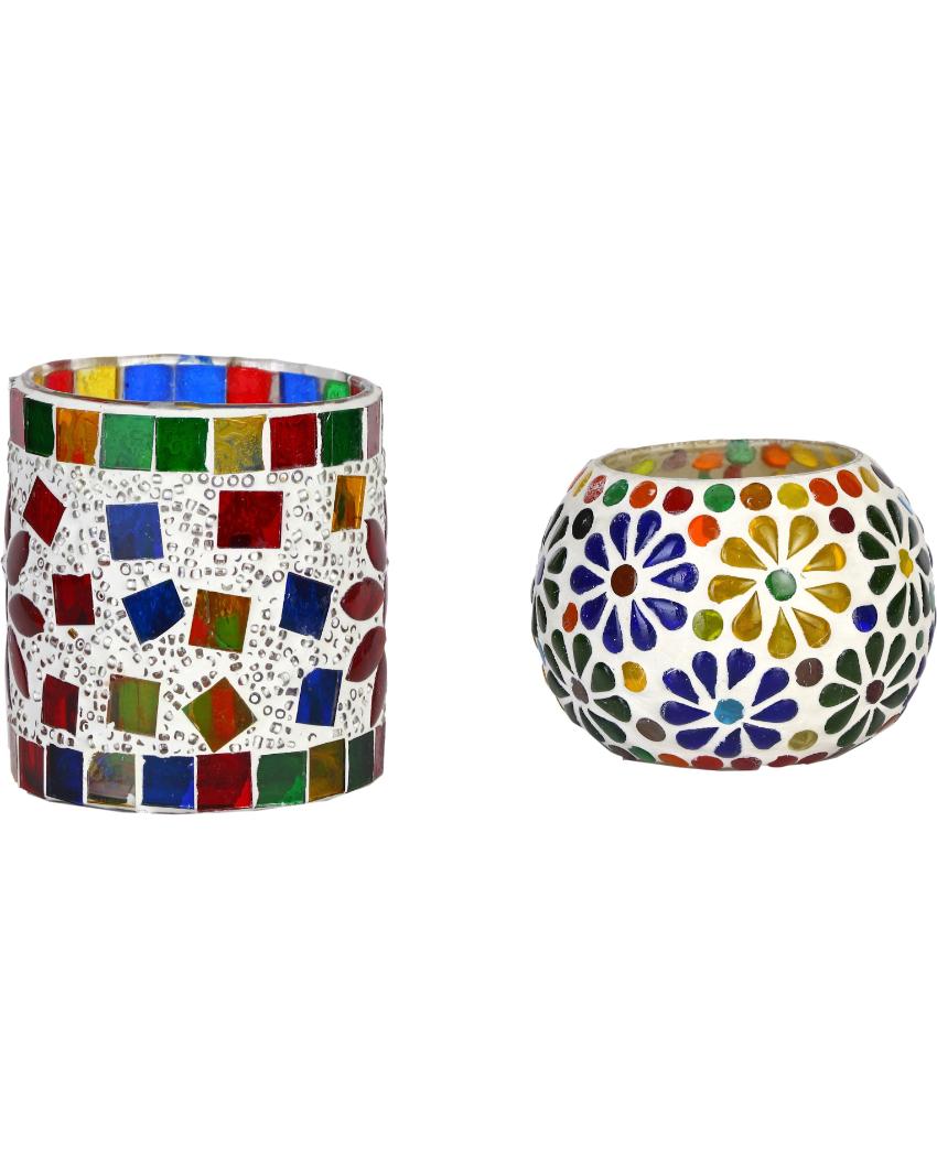 Innovative Candle Night Dinner Glass Tea Light Holders | Set Of 2
