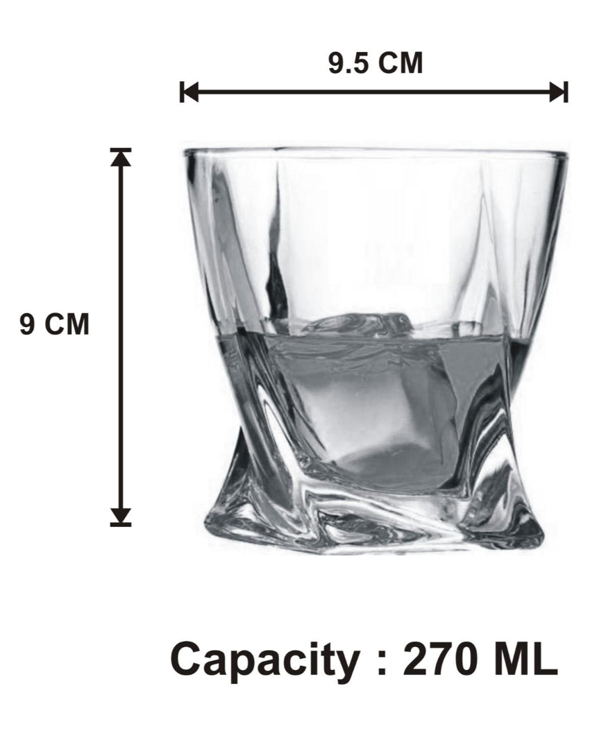 Weighted Bottom Whiskey Glasses | 270ml | 4 x 4 inches